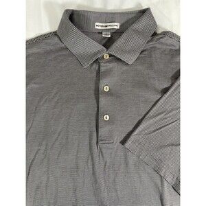 Peter Millar Men’s Golf Polo | L | Grey/Striped